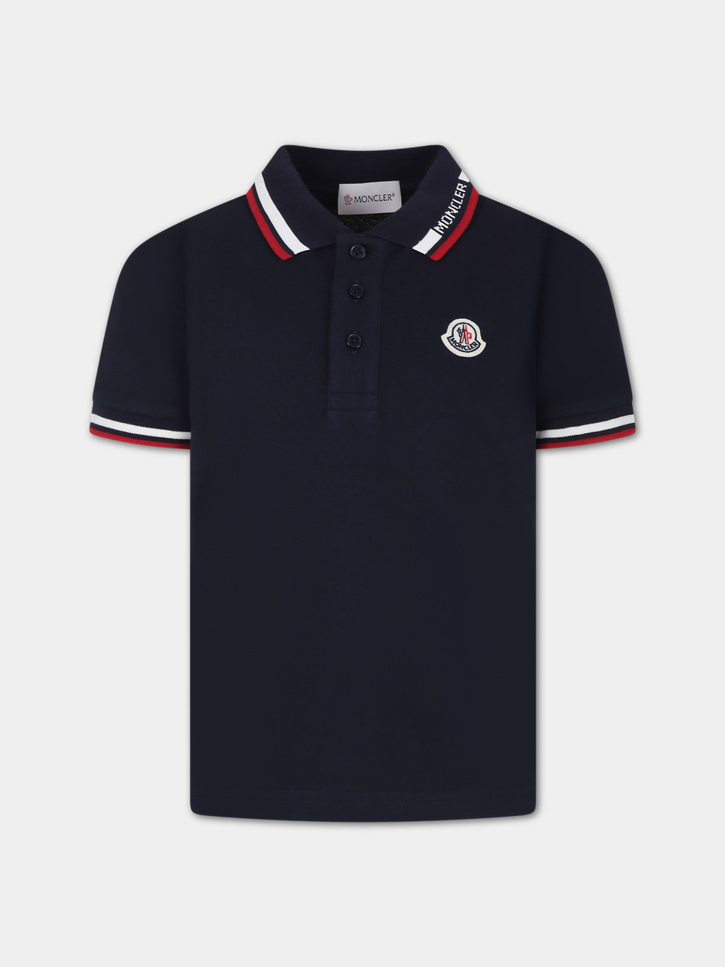 Blue polo shirt for boy with logo